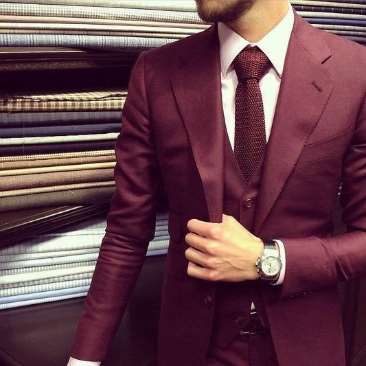 Burgundy Custom Tailored Suits - A Hand Tailored Suit