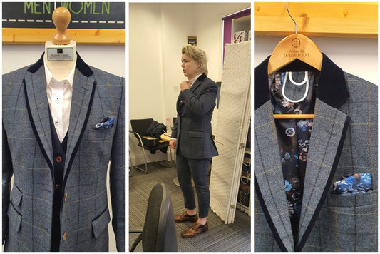 Samantha's Three-Piece Tweed Wedding Suit - A Hand Tailored Suit