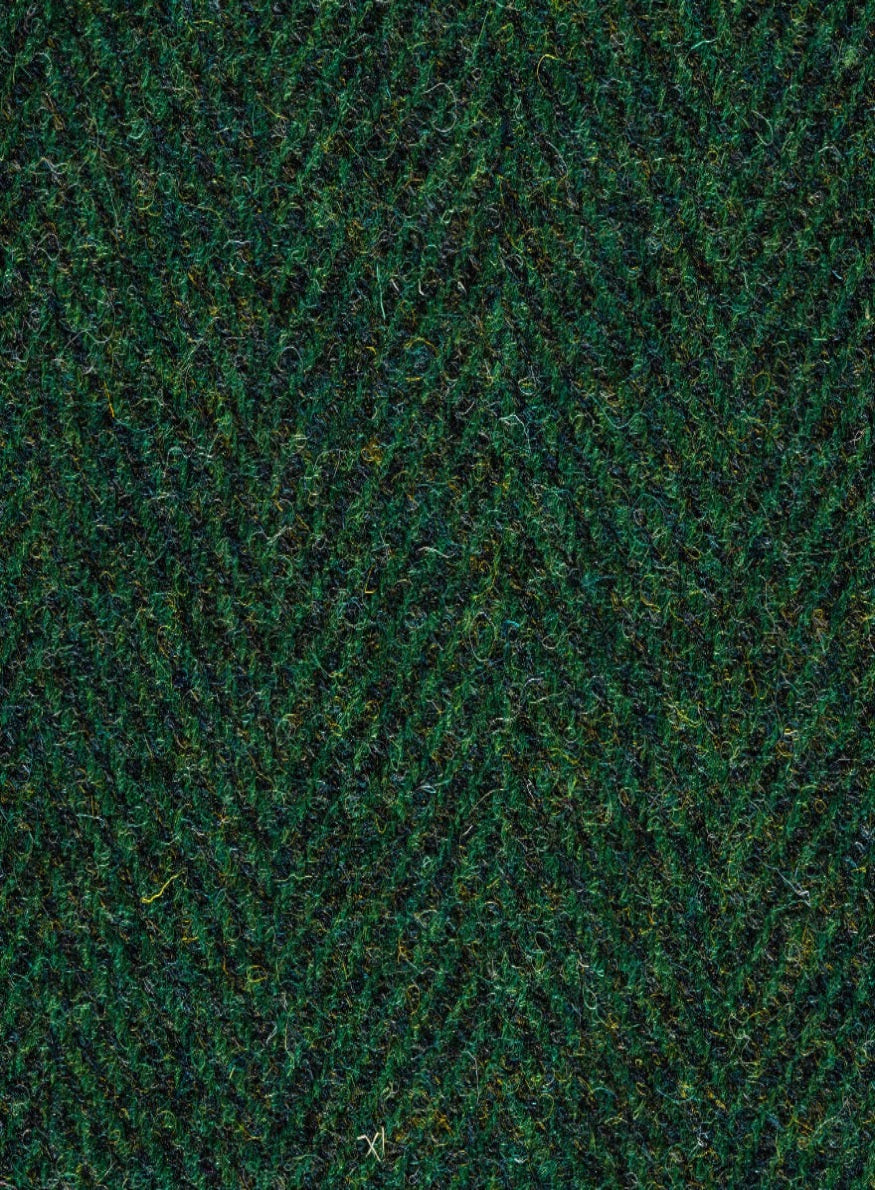 Close-up of dark green textured fabric