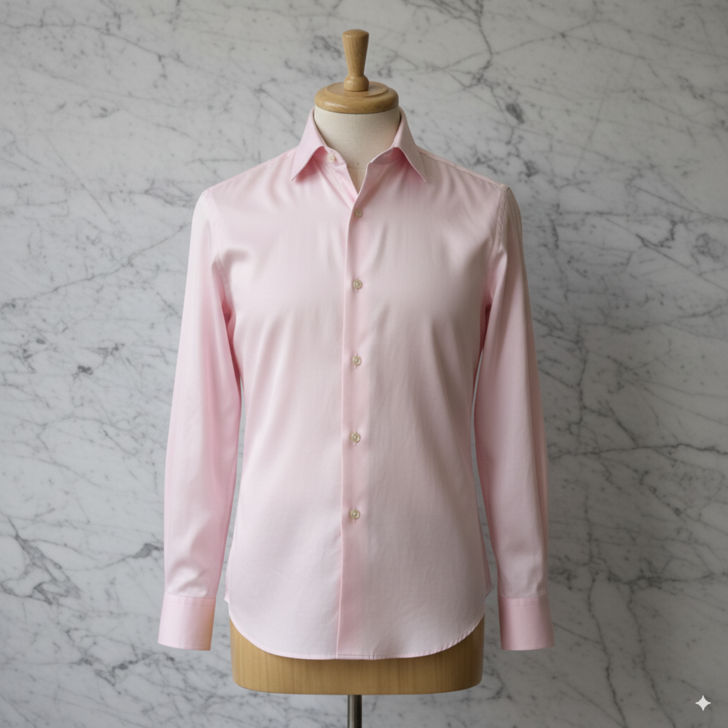 Baby Pink Plain Cotton/Stretch Shirt Style No: AS101-R02