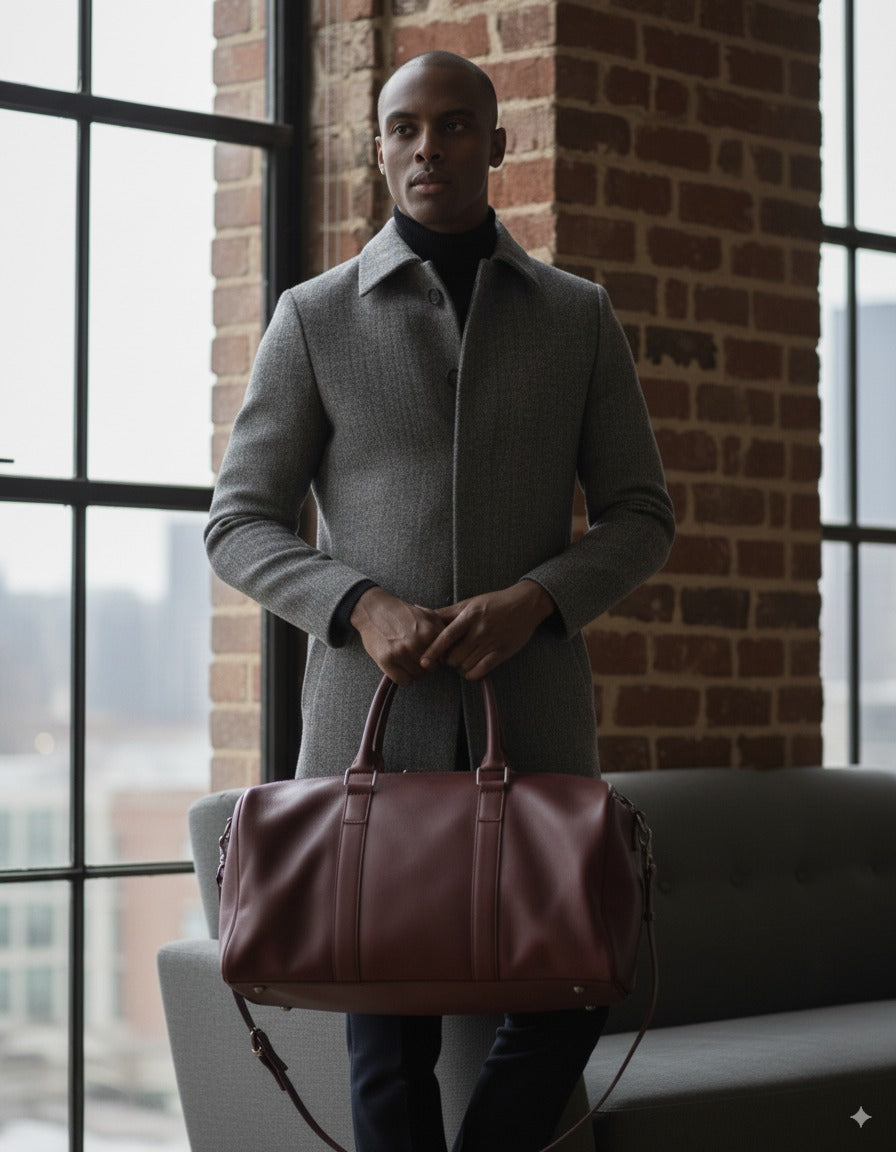 Grey Tweed/ Single Breasted Overcoat Raglan Shoulder Wool Style (SB5) E60220/530