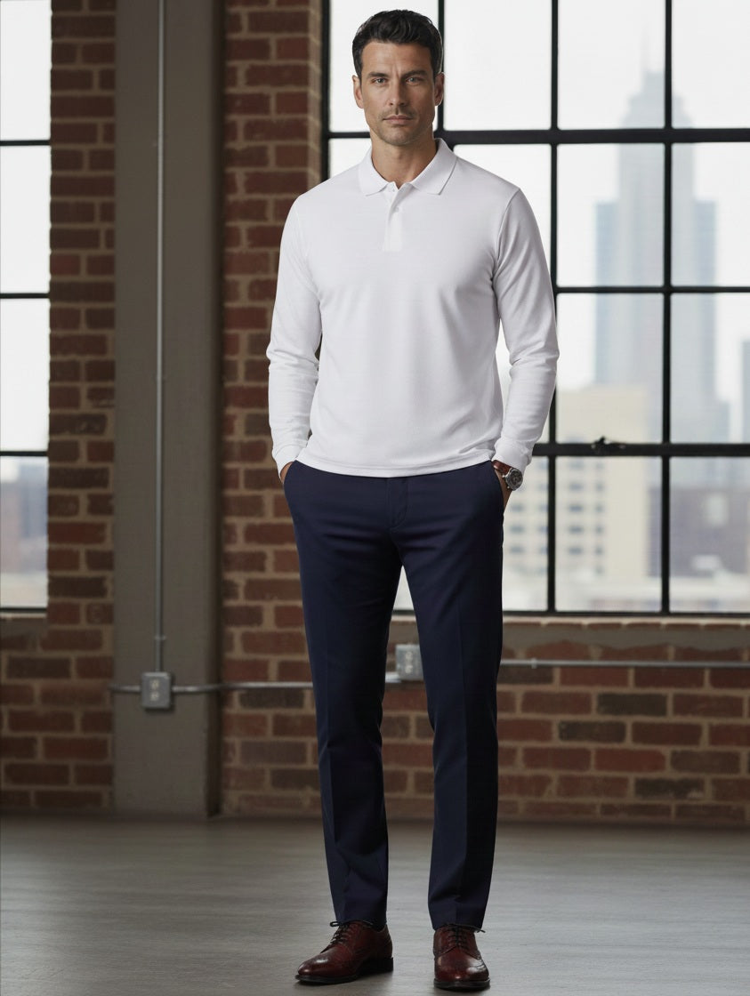 White 100% Cotton Mens Polo