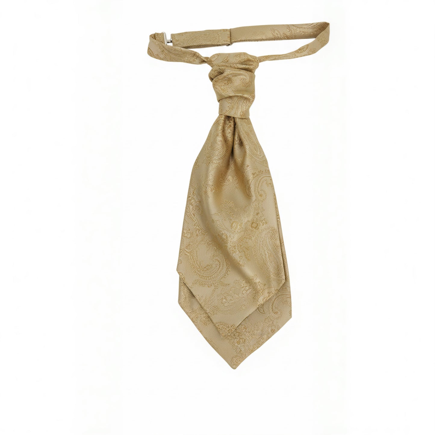 Mens Bespoke Cravat Clip-on Gold Paisley