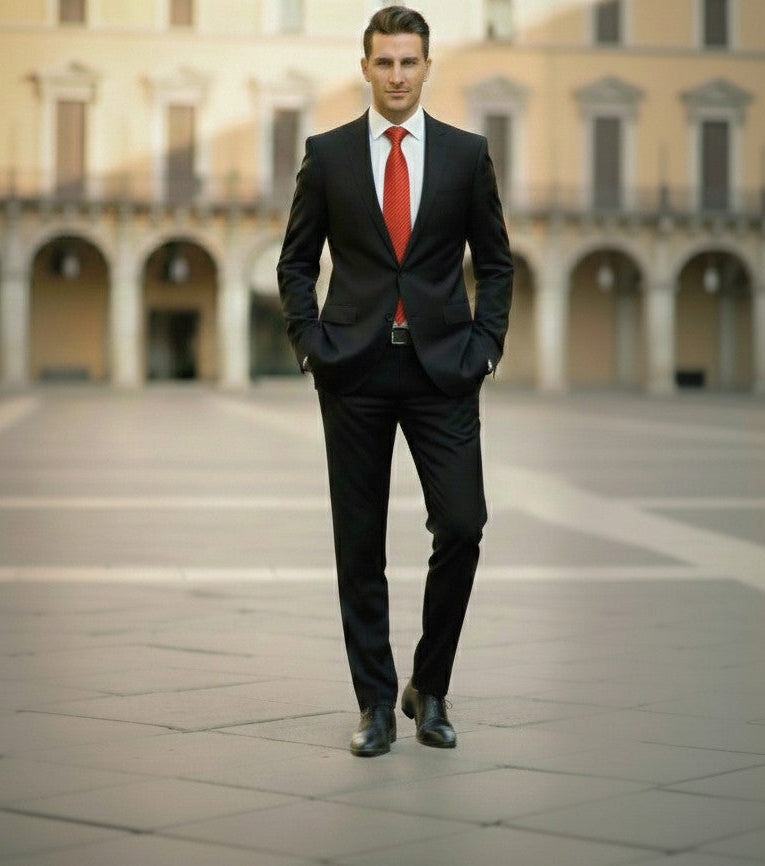 Mens Bespoke Necktie S-103 Bright Salmon