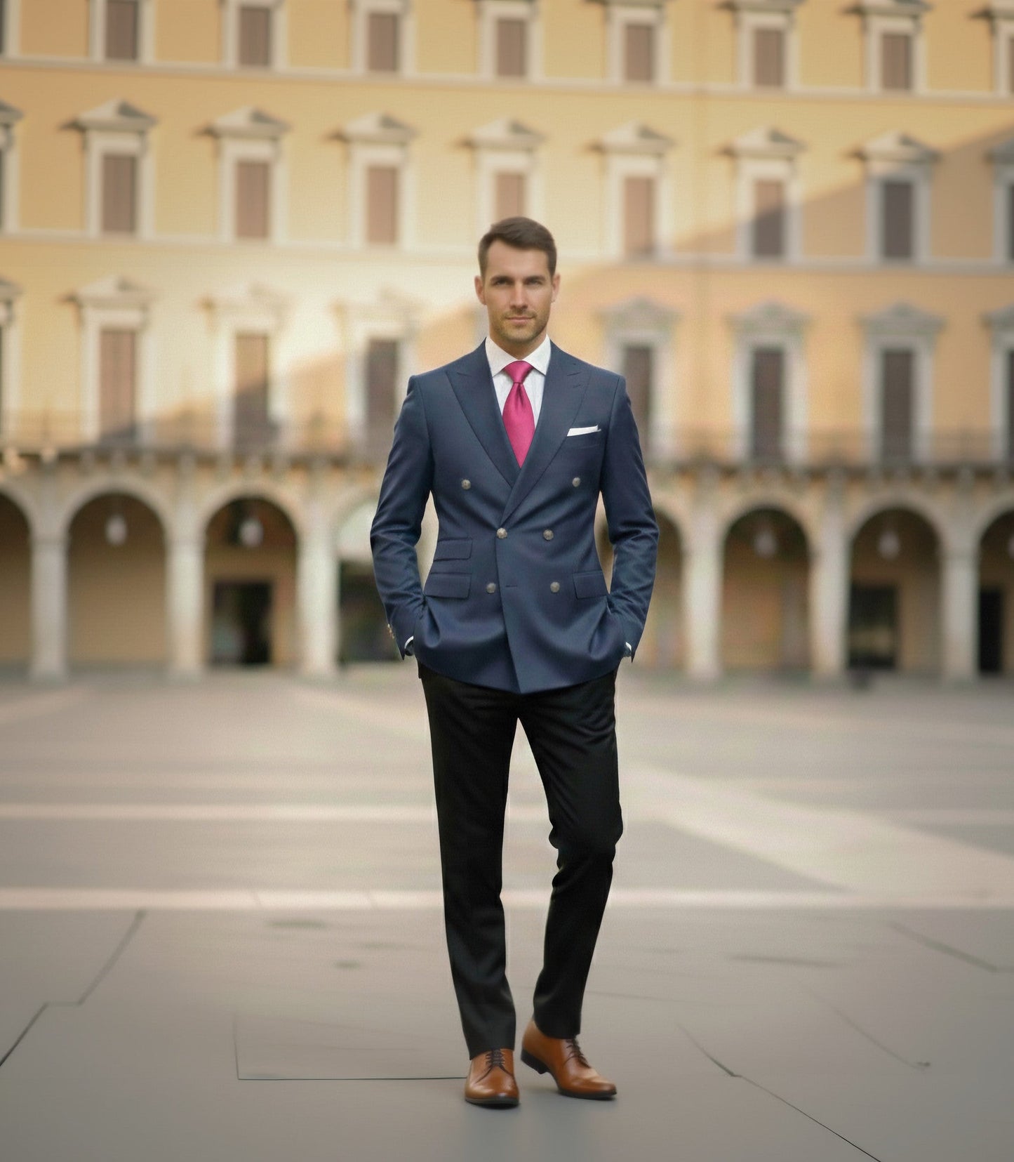 Mens Bespoke Necktie S-124 Hot Pink