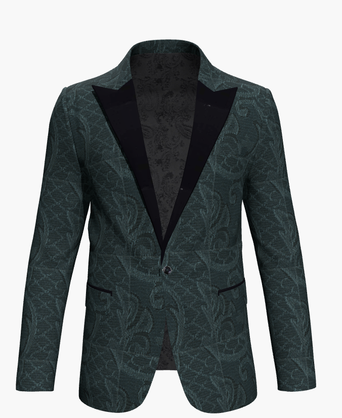 Tuxedo Green Brocade Jacket (Evening Wear Ceremony Book) J392