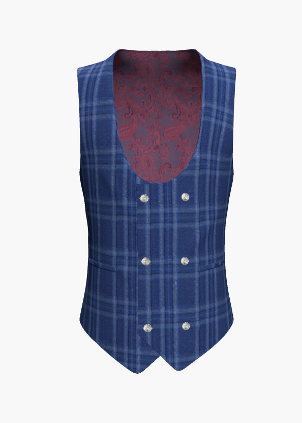 Waistcoat Blue Check 110'S / Style No WL2335111