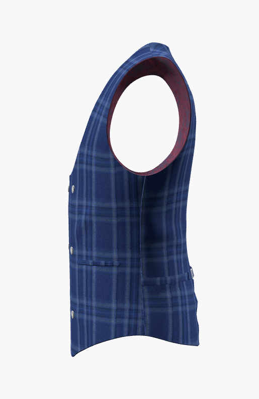 Waistcoat Blue Check 110'S / Style No WL2335111