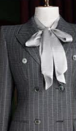 Grey Flannel Wool Pinstripe / Two Piece Women's Suit / Style No DAV7728