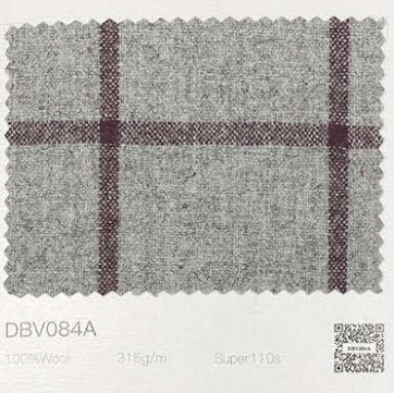Grey-Wine Women's Double Breasted Check Wool Jacket / Style No DBV084A