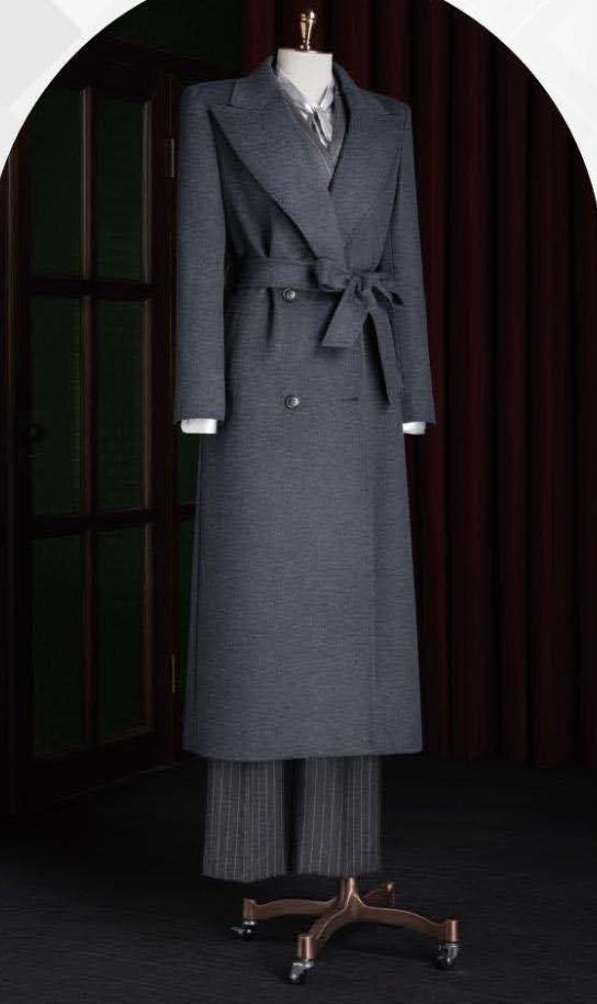Charcoal Wool Double Breasted /Women's Evening Coat / Style No DBU9081