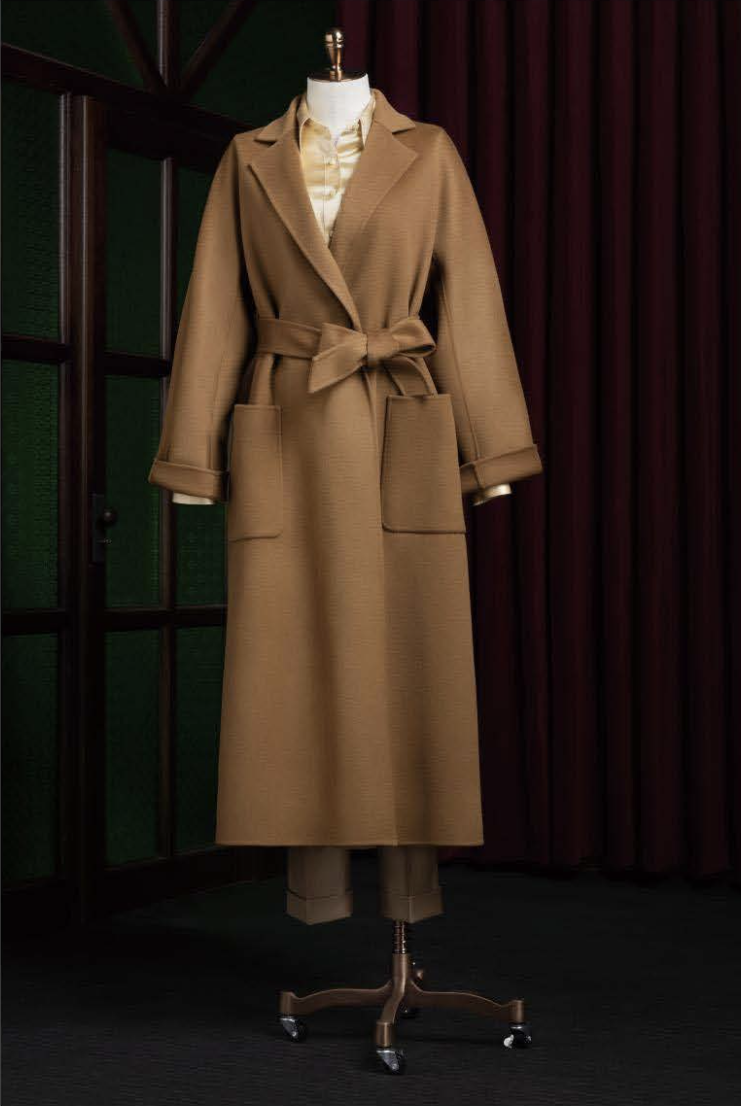Brown Wool-Cashmere Double Breasted /Women's Evening Coat / Style No DBU9084
