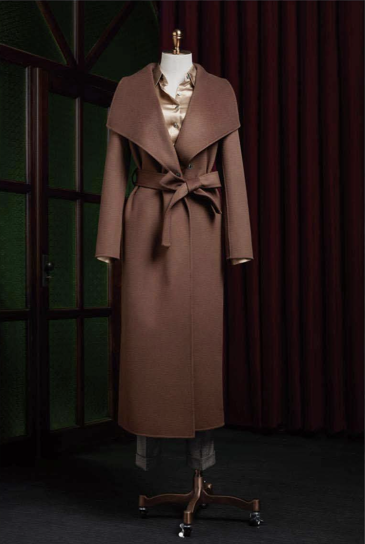 Dark Brown Wool-Cashmere Double Breasted /Women's Evening Coat / Style No DBU9034