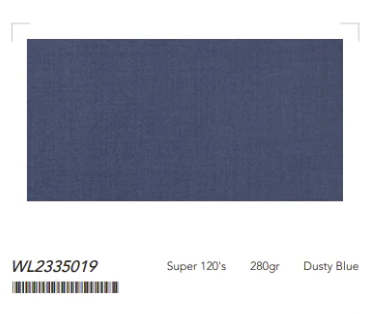 Women's English Pure Wool Dusty Blue Super 120's Two Piece Suit