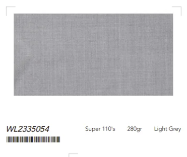 Women's Light Grey Single Breasted / Two Piece Suit Italian Pure Wool Super 110'S