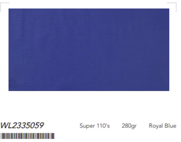 Women's Royal Blue Single Breasted / Three Piece Suit Italian Pure Wool Super 110'S