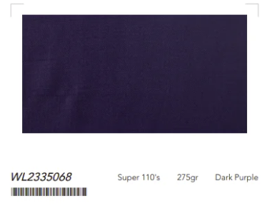 Women's Dark Purple Double Breasted / Two Piece Suit Italian Pure Wool Super 110'S