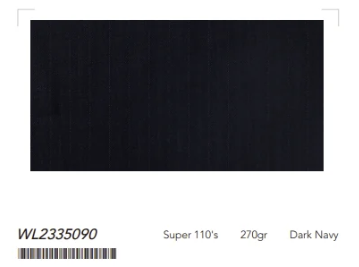 Women's Dark Navy Stripe Single Breasted / Two Piece Suit Italian Pure Wool Super 110'S