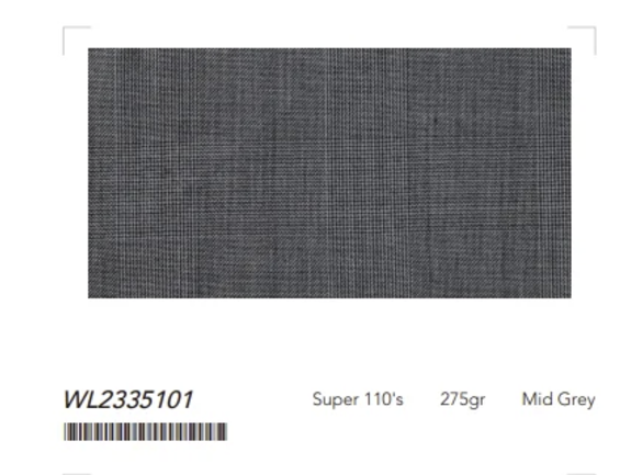 Women's Mid/Grey Textured Single Breasted / Two Piece Suit Italian Pure Wool Super 110'S