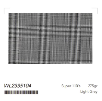 Women's Light Grey/ POW Check Double Breasted / Two Piece Suit Italian Pure Wool Super 110'S