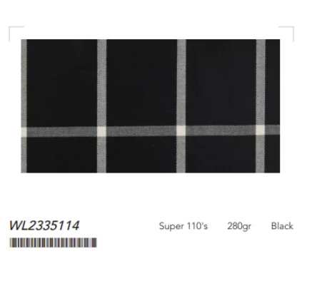 Women's Black/ White Check Single Breasted / Two Piece Suit Italian Pure Wool Super 110'S