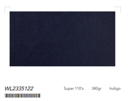 Women's Indigo Double Breasted / Two Piece Suit Italian Pure Wool Super 110'S