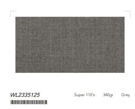 Women's Grey Single Breasted / Two Piece Suit Italian Pure Wool Super 110'S