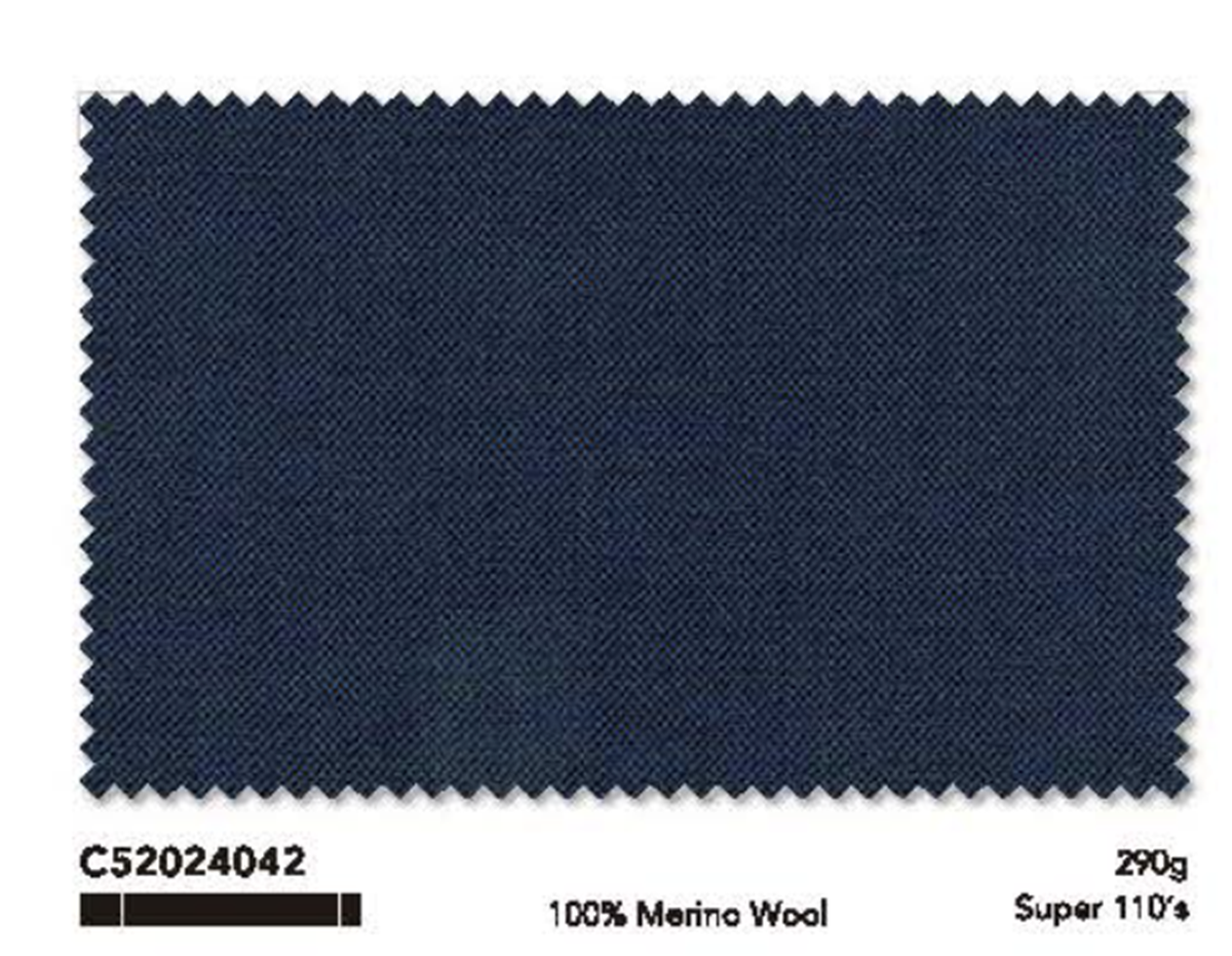 Mid Blue Single Breasted Two Piece Italian Suit / Merino Wool Style No C52024042