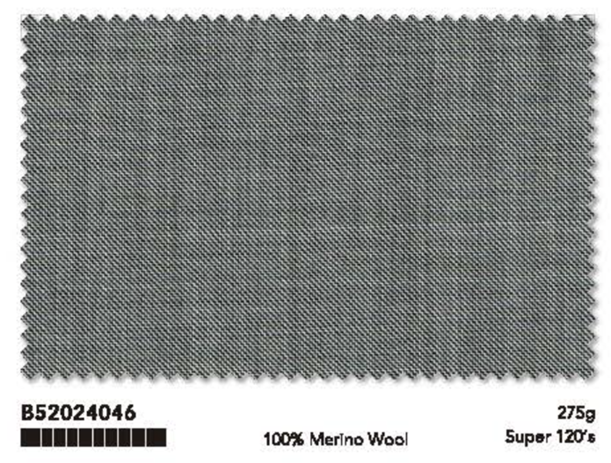 Light Grey Single Breasted Three Piece Italian Suit / Merino Wool Style No B52024046