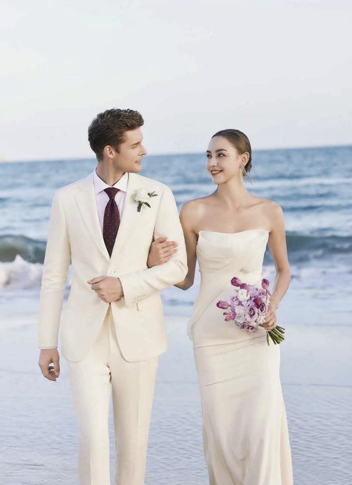 Ivory Linen Single Breasted Two Piece Italian Suit / Style No A52024063