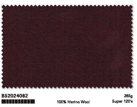 Deep Burgundy Single Breasted Three Piece Suit Italian Merino Wool / Style No B52024082