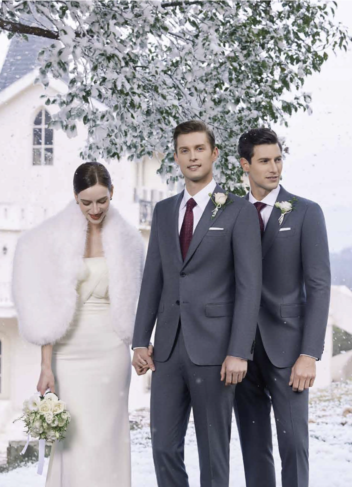 Med Grey Single Breasted Two Piece Suit Italian Pure Wool / Style No C52024099