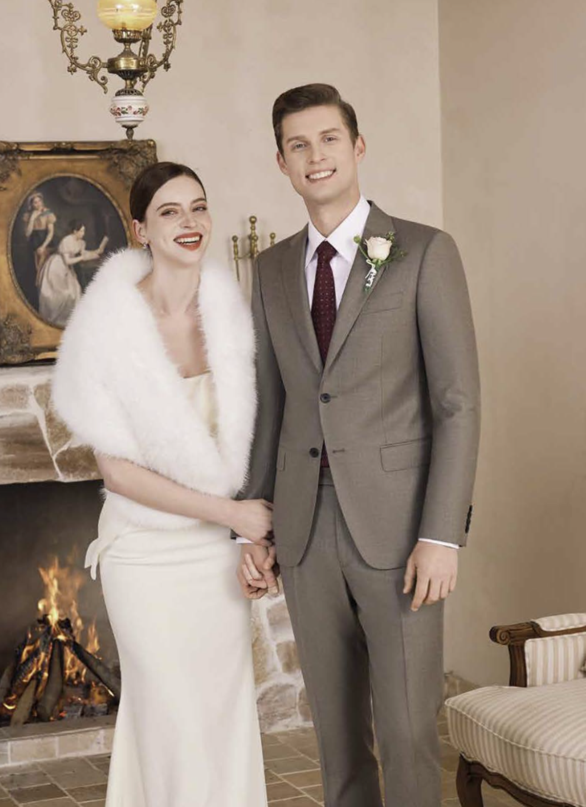 Tan Single Breasted Two Piece Suit Italian Pure Wool / Style No B52024101