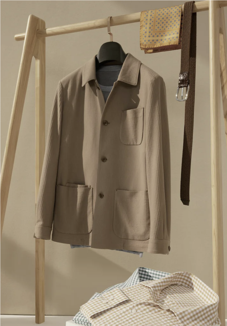 Soft Casual / Knitted Fabric Brown Jacket Style No DBV3128