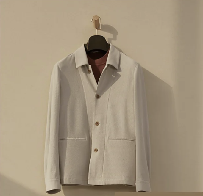 Soft Casual / Knitted Fabric Beige Jacket Style No DBV3125