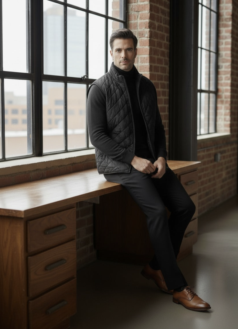 Black Wool Gilet