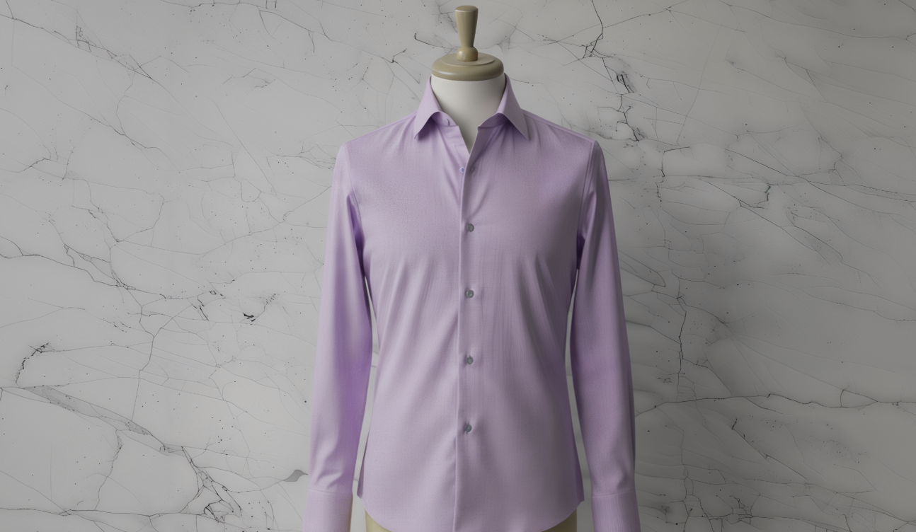 Lilac Textured Cotton/Stretch Shirt Style No: AY03-P01