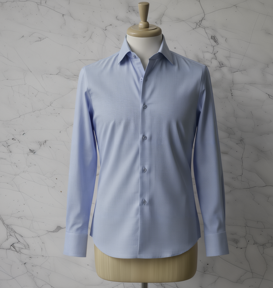 Light Blue Textured Cotton/Stretch Shirt Style No: AY03-L02