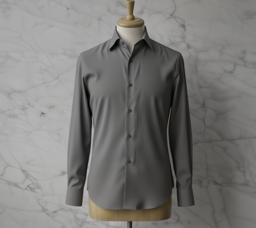 Grey Textured Cotton/Stretch Shirt Style No: APK1003-3