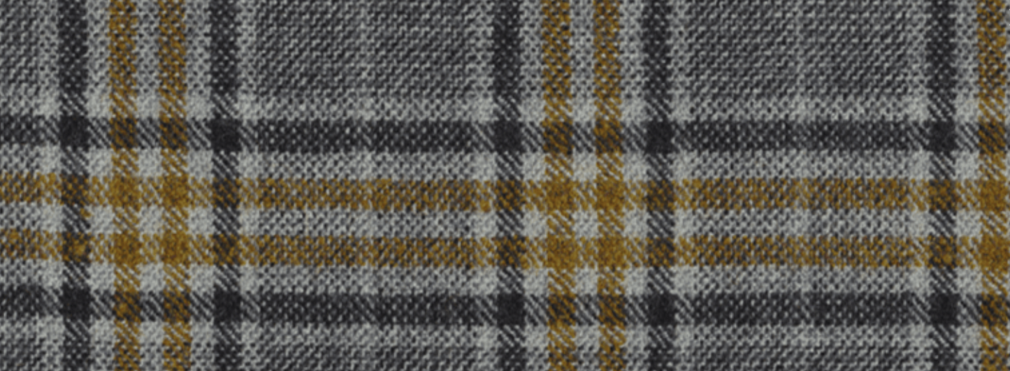 Women's Grey/ Yellow Plaid Tweed Three Piece Suit