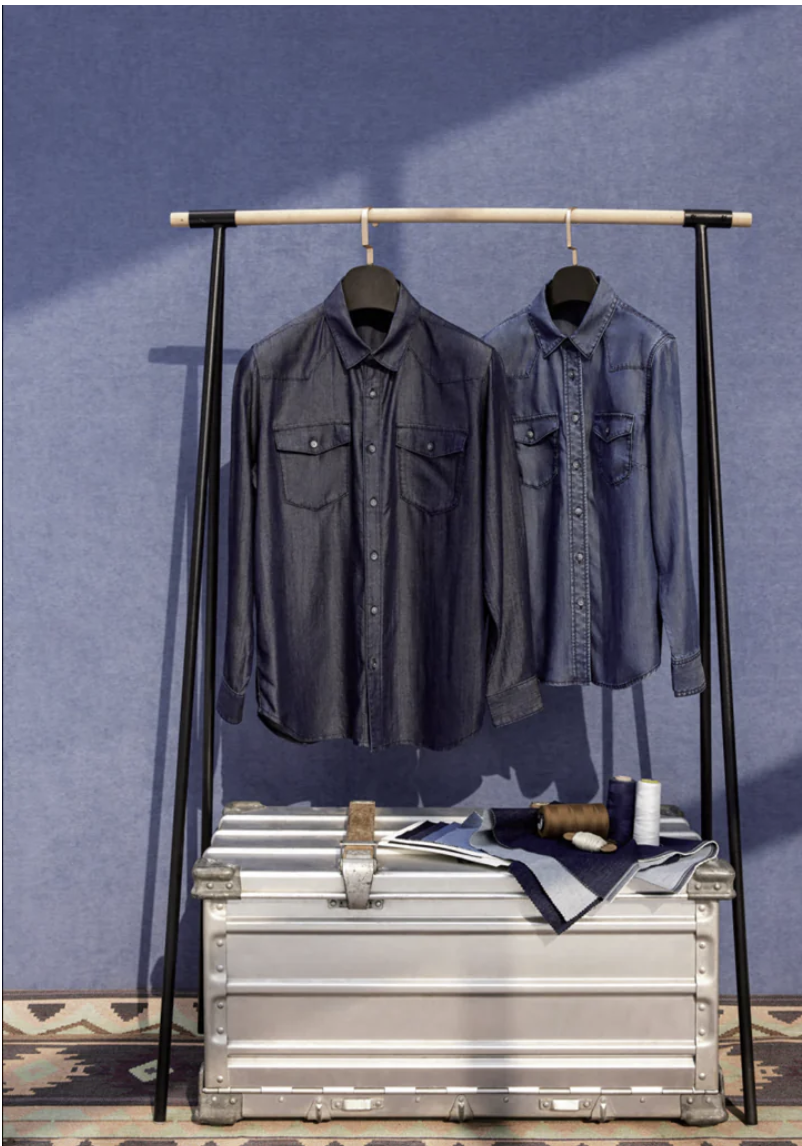 Women's Bespoke Denim Shirt Light Blue Style No ZGA0022