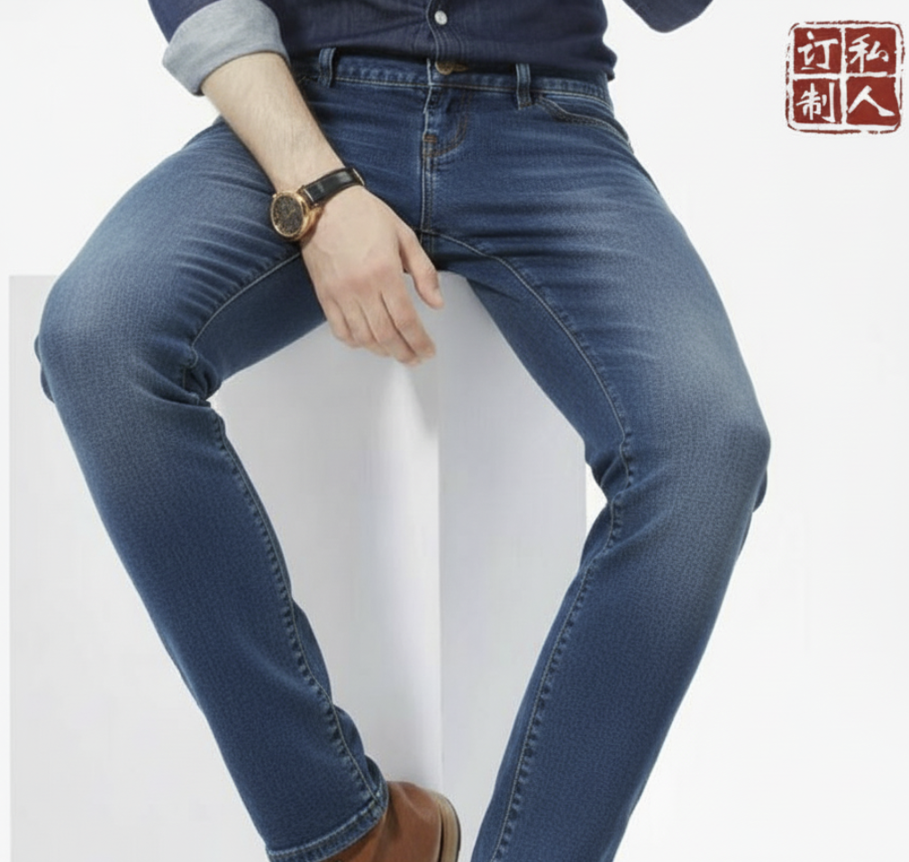 Bespoke Japanese Selvedge Denim Jeans Medium Blue Style No ZGA0016