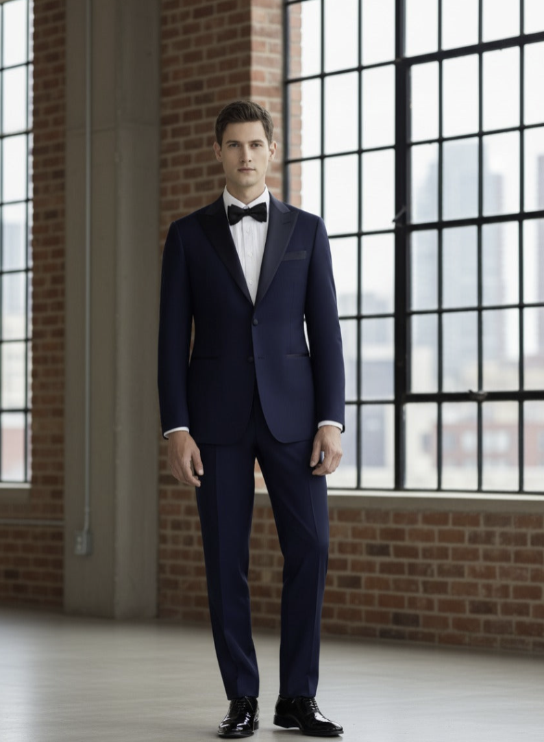 Navy Birdseye Evening Jacket Plus Matching Trousers Super 110.S