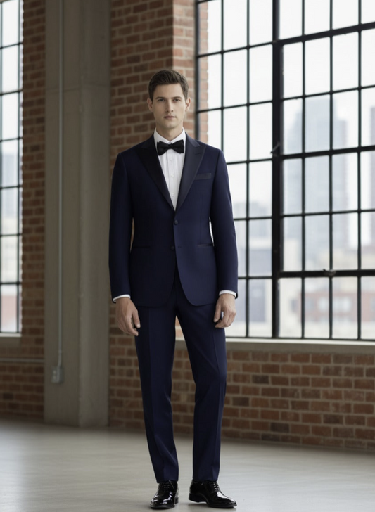 Navy Birdseye Evening Jacket Plus Matching Trousers Super 110.S