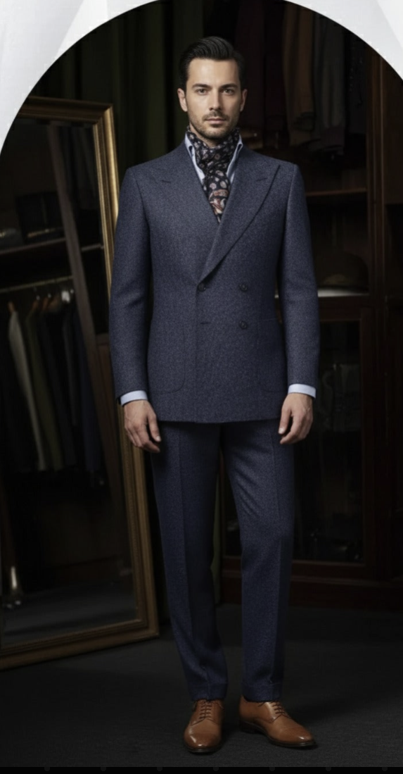 Navy Double Breasted Jacket / Plus Navy Matching Trousers