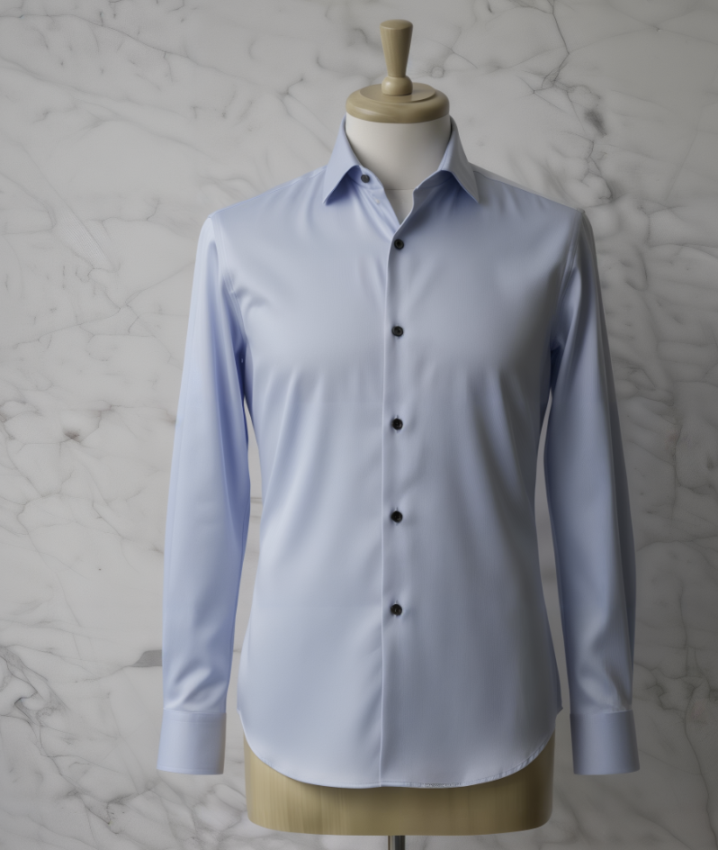 Baby Blue/ Plain Cotton/Stretch Shirt Style No: AJ103-L03