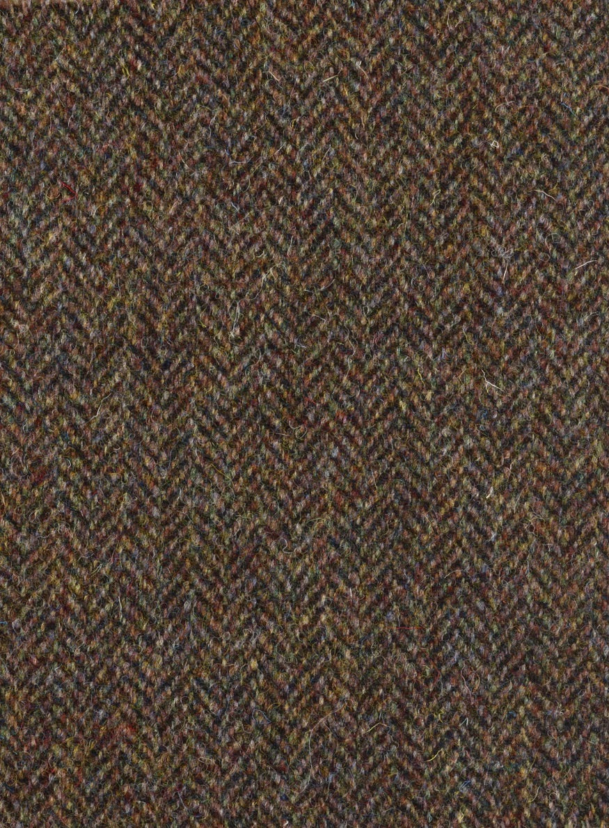 Tweed green & brown herringbone.