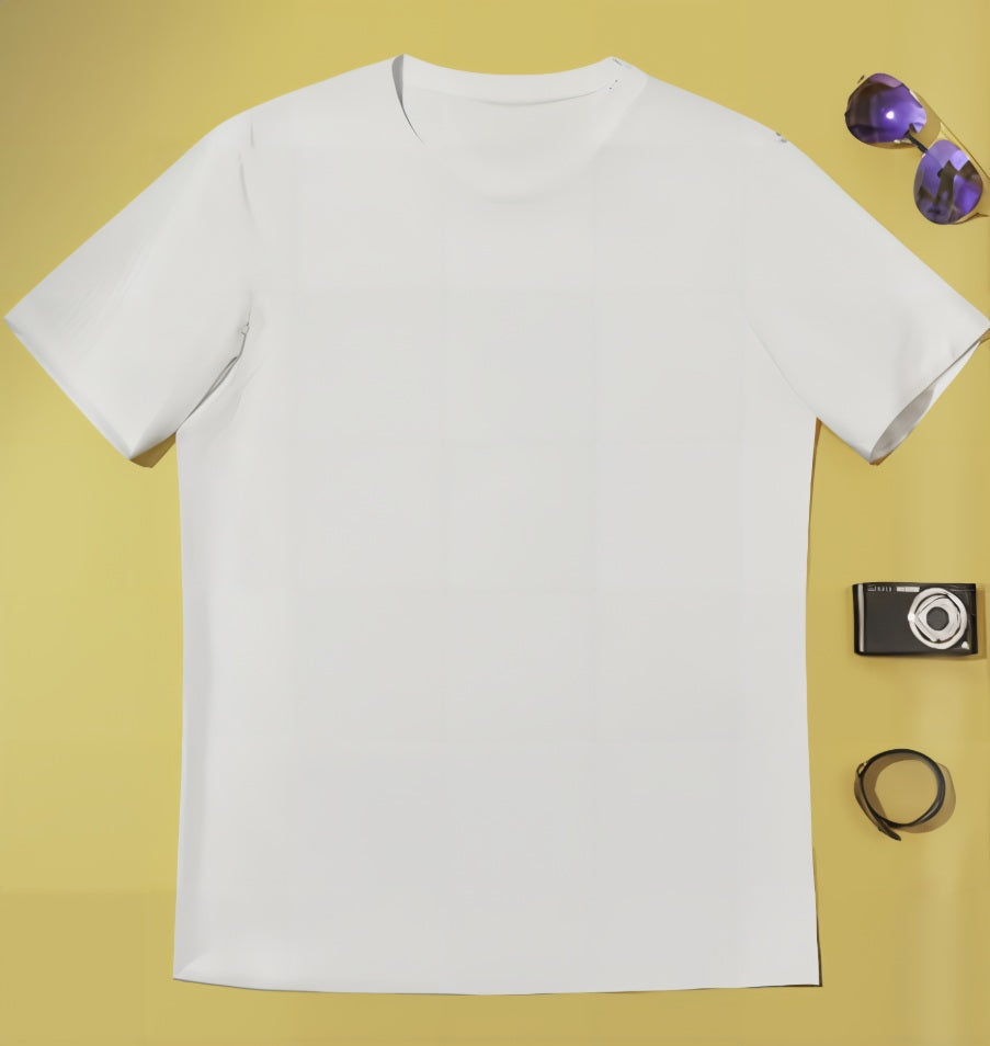 White Cotton Mens T shirt