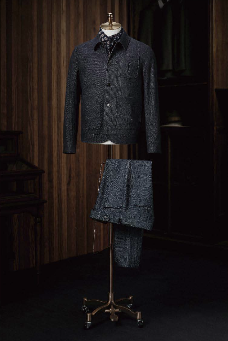 Women's Navy/ Grey Denim Casual Jacket  / Navy Denim Trousers