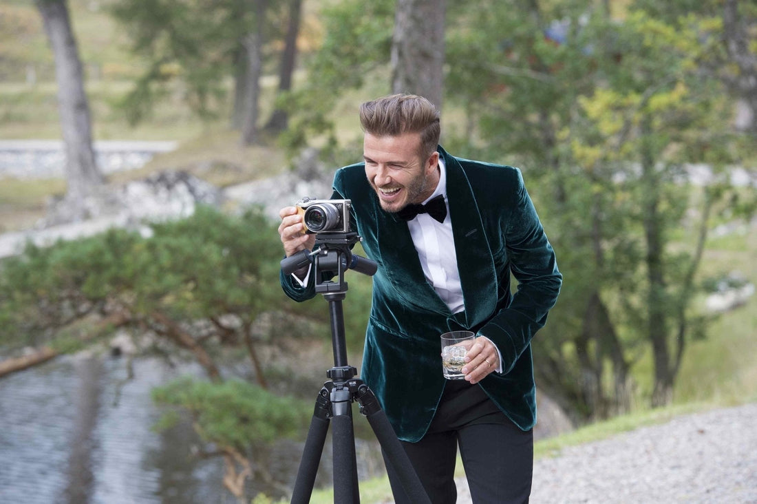 David Beckham Rocks In Green Velvet - A Hand Tailored Suit